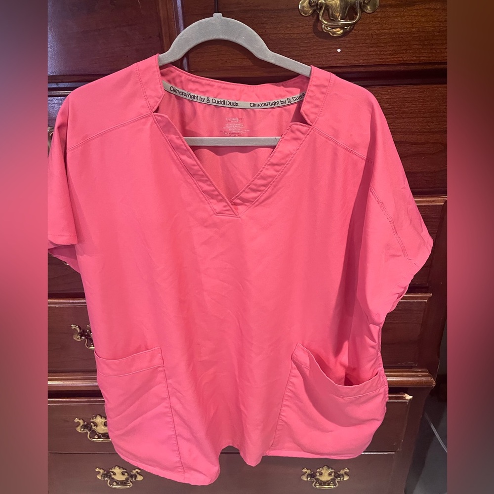 Climate Right pink scrub top, size 2x